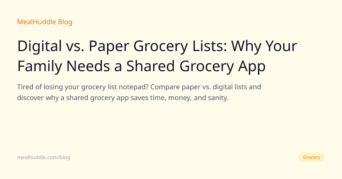 Digital vs. Paper Grocery Lists: Why Your Family Needs a Shared Grocery ...